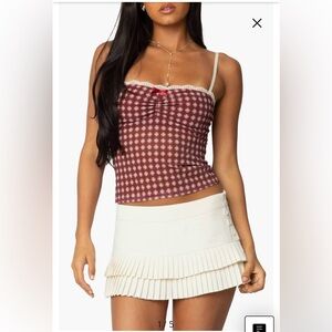Edikted Check Mesh Camisole